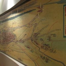 金子常光作の彰化市の鳥瞰図の写真が展示されてます