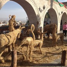 お正月でしたが、まだクリスマスの飾り付けが。