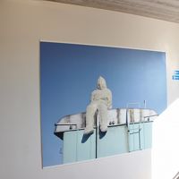 このホテルでよく見た白い怪人？ホテルのマスコットのようです。