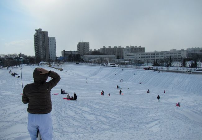 冬は雪ソリ場