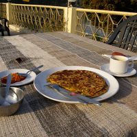 朝食　じゃがいもが入っている入りチャパティ