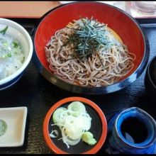 ミニ生シラス丼とおそばのセット