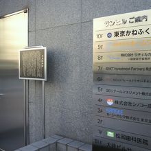 狩野画塾の解説板と立てられているビルの入居者案内板です。