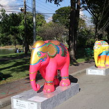 いろいろな化粧をしたゾウさん