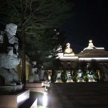 ライトアップは幻想的