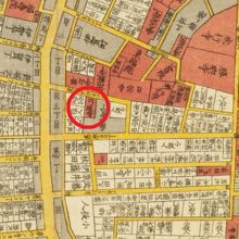 江戸時代の四谷の絵地図に記載されている円通寺の場所です。