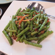 インゲン炒め：蝦醤四季豆:ちょい辛150元