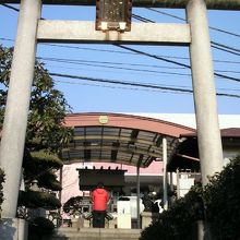 魚河岸水神社(遥拝所)の正面の様子です。高くなった場所です。