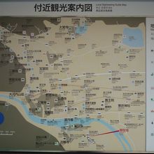 嵐山の観光スポットの地図