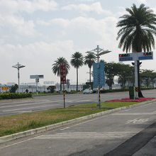 滑走路のすぐそば。