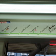 KLモノレール車内の路線図