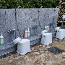 露天風呂洗い場