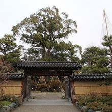 雪の被害から土塀を守るため、こもが掛けられていました