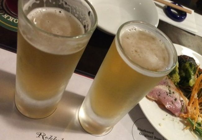 六甲ビールを楽しむ。