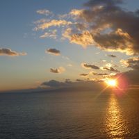 部屋からの景色、朝日