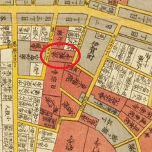 江戸時代の四谷の絵地図です。法蔵寺横丁との記述があります。