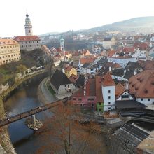 「第５の中庭」付近からのチェスキー・クルムロフ城