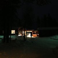 極夜の時期で真っ暗ですがエントランス