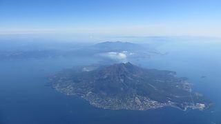 飛行機から見た桜島