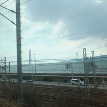 新快速より。明石海峡大橋。