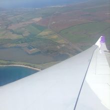 マウイ島に着陸している時の景色