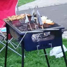 ＢＢＱ最中です。雨はこの時はやんでいてくれました。