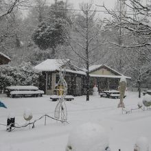 雪景色じゃなくて、道の駅です。