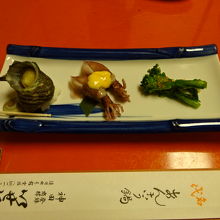 さざえとホタルイカです。