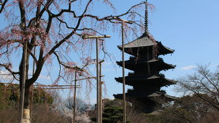 東寺に歩いて行く