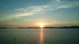 列車からの夕日が美しかった「宍道湖」
