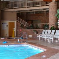 室内プール　屋外にもつながっていました。