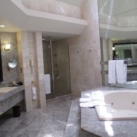 総大理石、鏡張り、ガラスドームの豪華なバスルーム