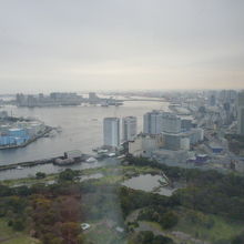 カレッタ46Fから見た隅田川・レインボーブリッジ方面