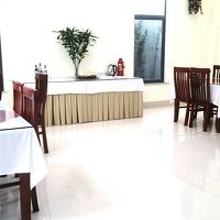 一階フロントロビーのここで朝食