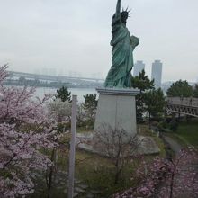 桜満開の中の女神様