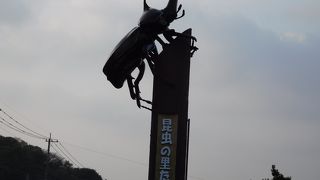 巨大カブトムシが目印