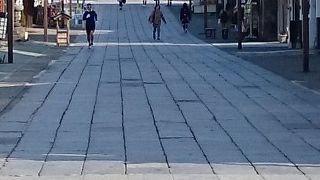 きれいに敷き詰められた石畳