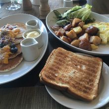 パンケーキの朝食です。