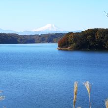 狭山湖と富士山