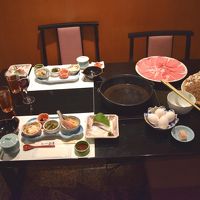 夕食の飛騨牛すきやきプランは十分楽しめます。