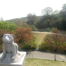 北側から眺める夢村土城の遠景