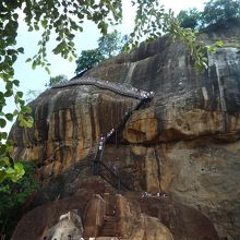 手前下部分がライオンテラス。最後の登り前に一休み