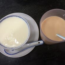 ジンジャー牛乳プリンとアイスミルクティー