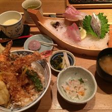 夜メニューの道後天丼