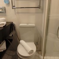 バスルームは少し狭かったです。