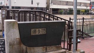 那珂川の支流博多川にかかる短い橋