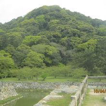 萩城の本丸石垣からの姿です。