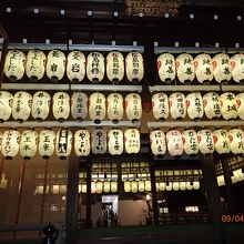 神社の中に飾られていた提灯
