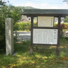 この碑や説明板は八坂神社の大鳥居の脇にありました。