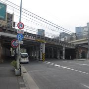 神田・東京間では大きな架道橋のひとつでした